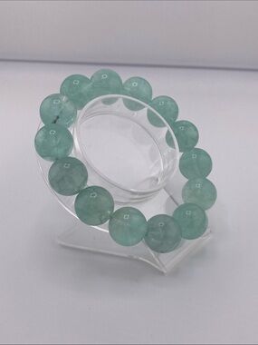 Luminous Green Fluorite Polished Bead Bracelet